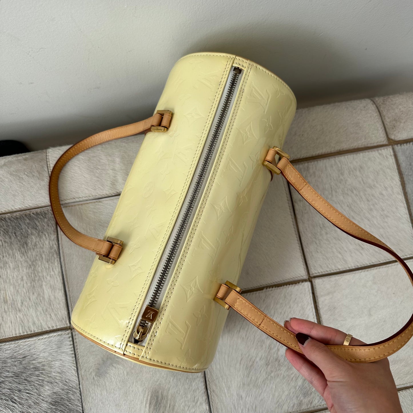 Louis Vuitton Baby Yellow Vernis Bedford Bag