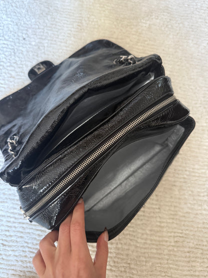 Chanel Black Patent Luxe Ligne Flap Bag