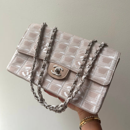 Chanel 2001 Beige Travel Line Flap Bag