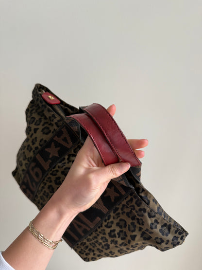 Fendi Cheetah Red Leather Top Handle Bag