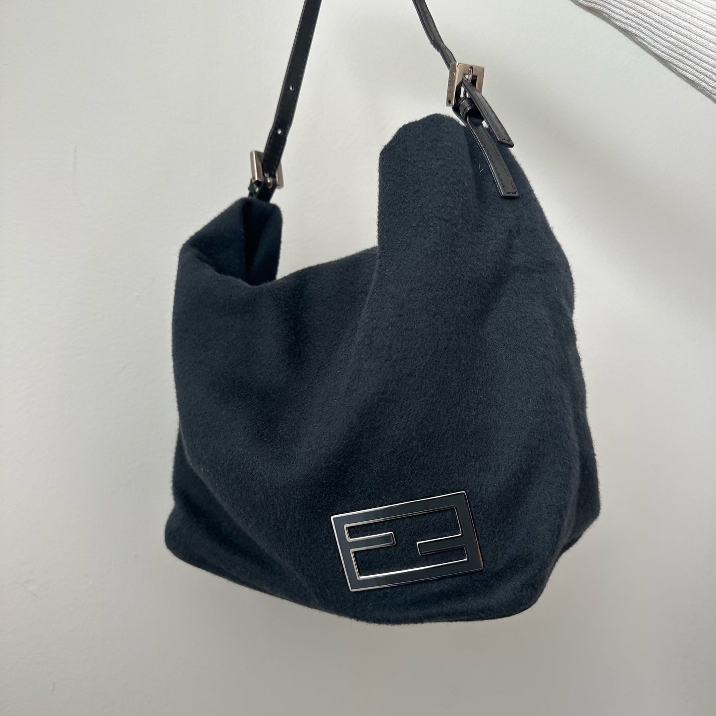 Fendi Wool Black Shoulder Bag