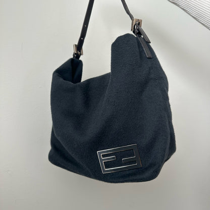 Fendi Wool Black Shoulder Bag