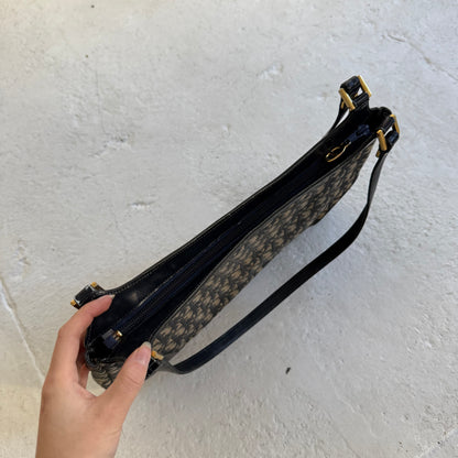 Christian Dior Navy Trotter Gold CD  Shoulder Bag