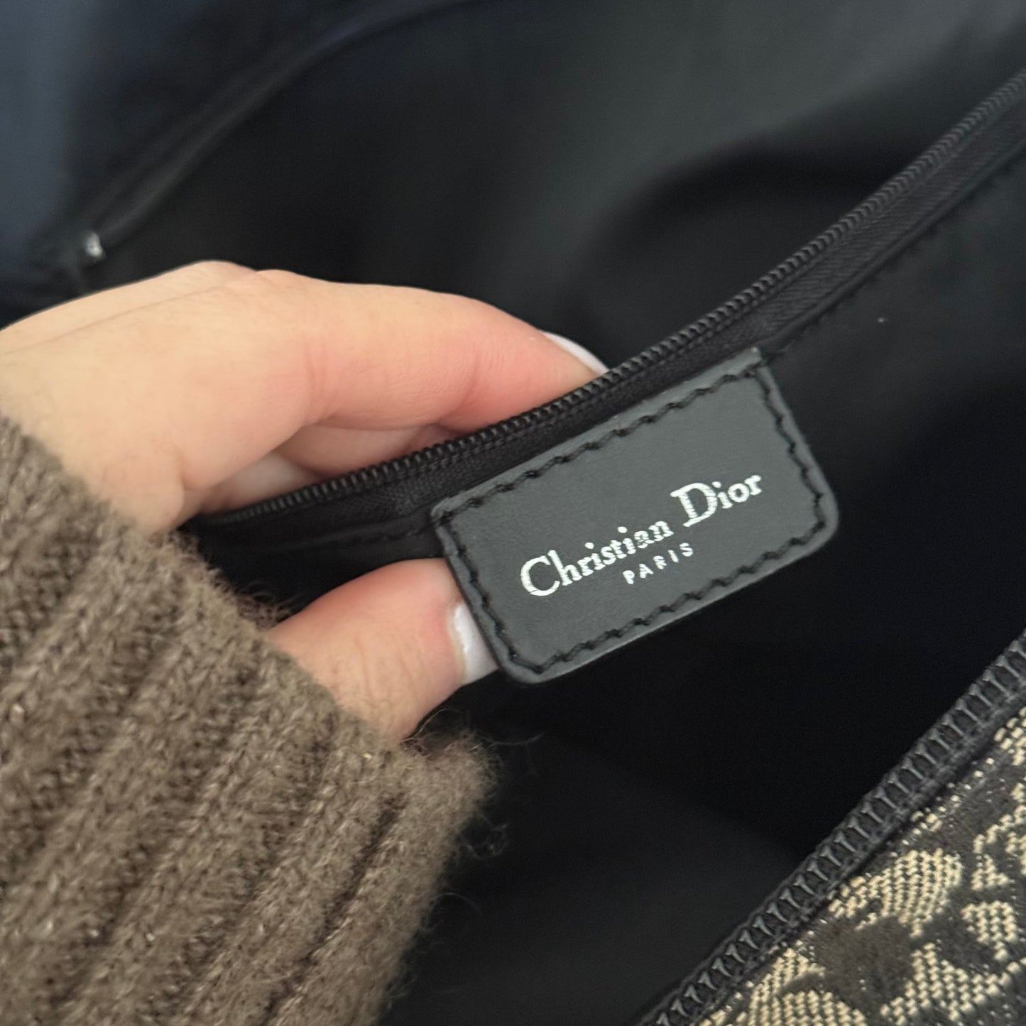 Christian Dior Black Monogram Trotter Crossbody Bag