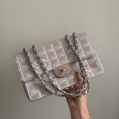 Chanel 2001 Beige Travel Line Flap Bag