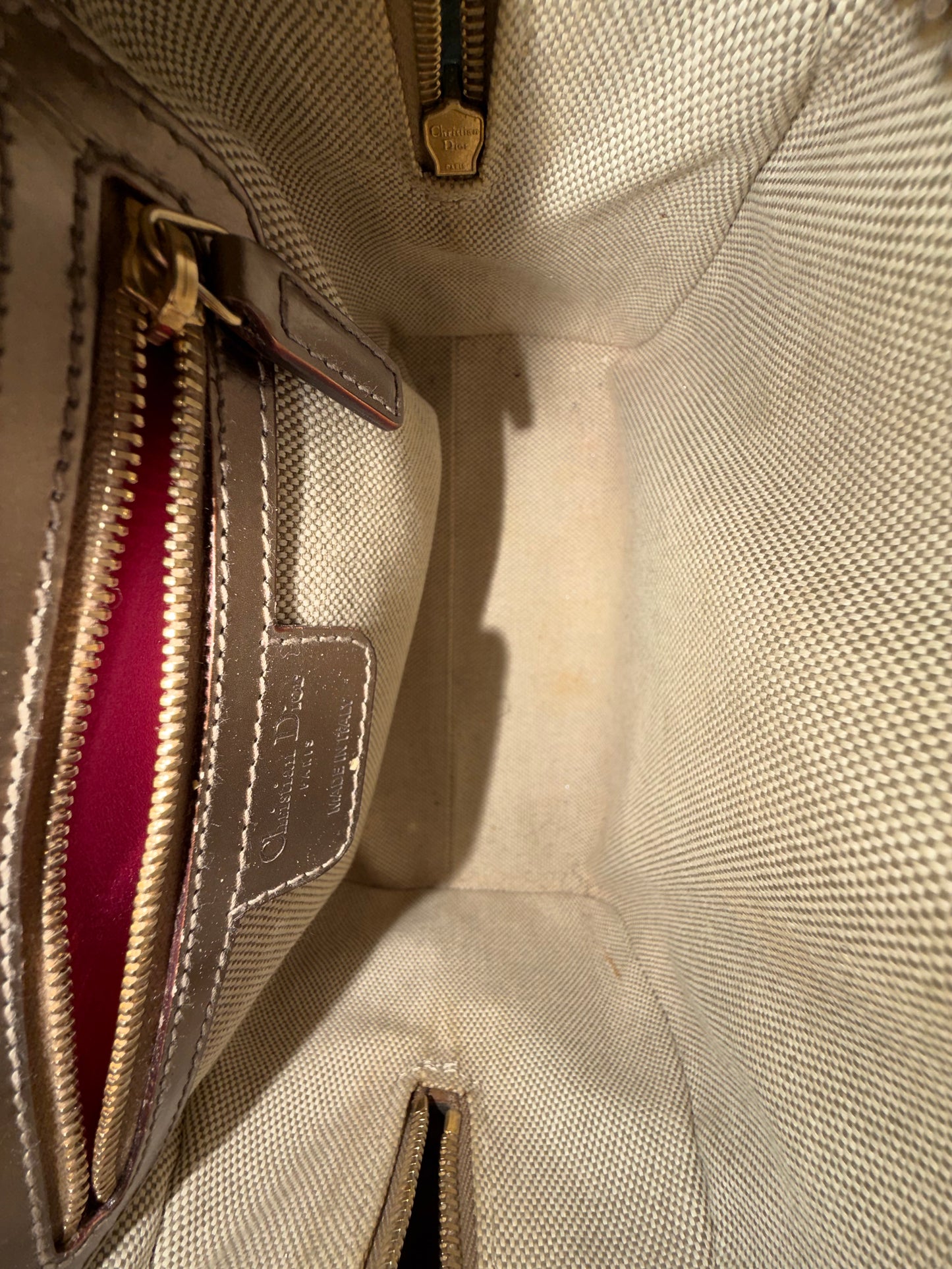 RARE Christian Dior Bronze Metallic Monogram Boston Bag