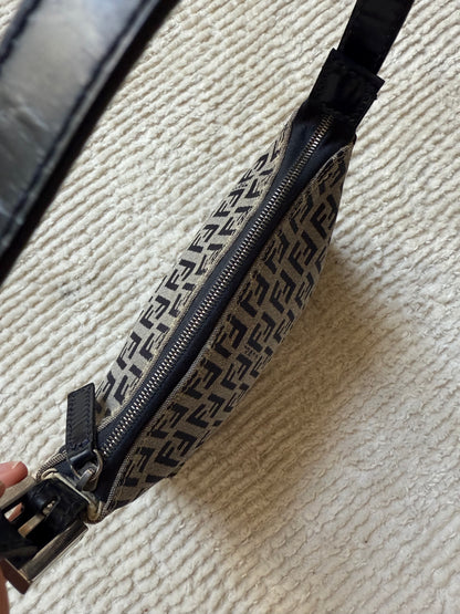 Fendi Navy Zucchino Small Shoulder Bag