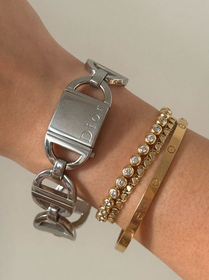 RARE Christian Dior Silver Pandiora Peek A Boo Watch