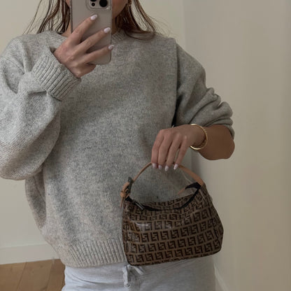 Fendi Brown Zucchino Monogram PVC Top Handle Mini Bag