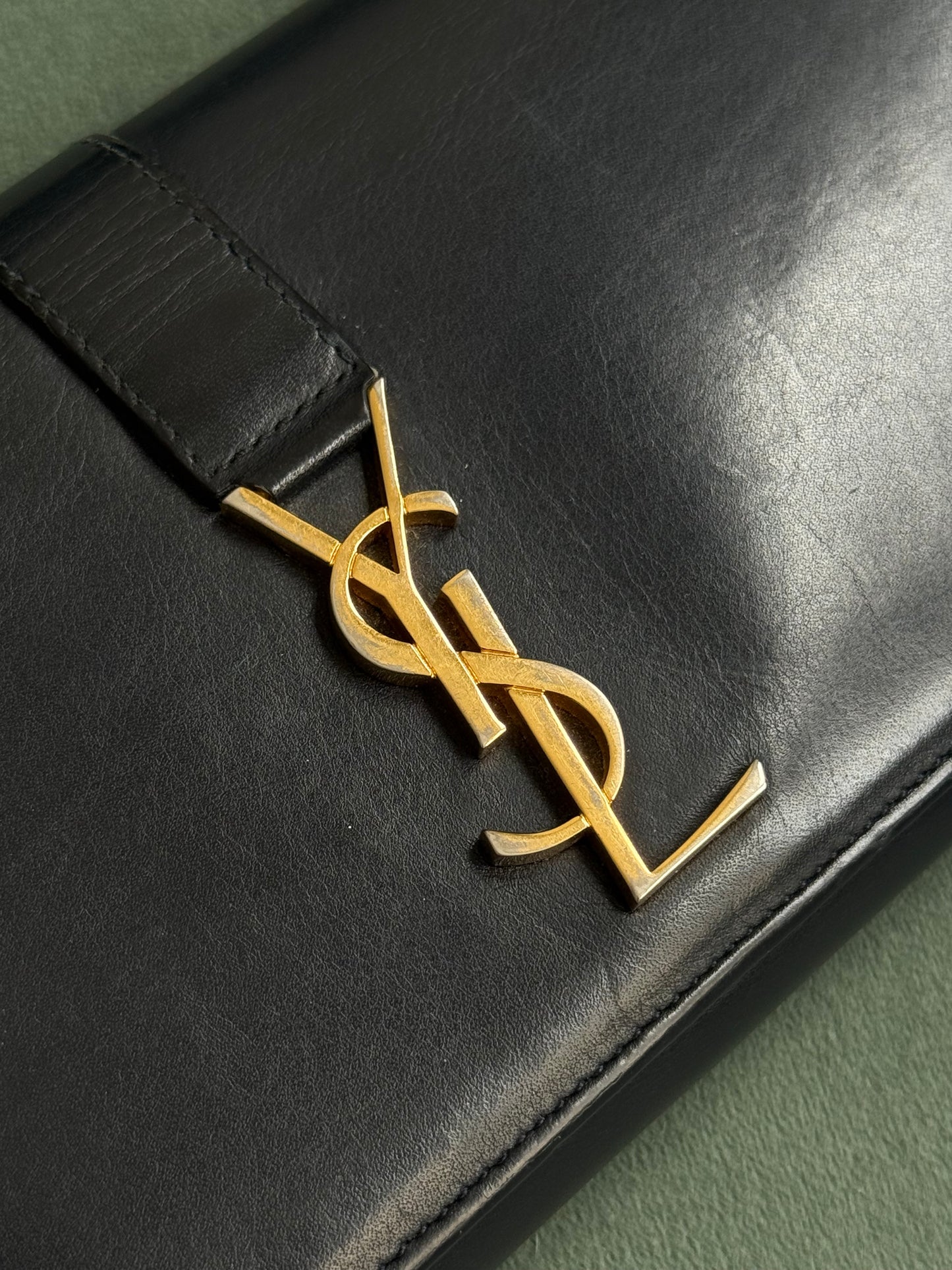 YSL Dark Navy Kate Lambskin Wallet On Chain