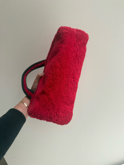 Christian Dior J'Adore Dior Red Black Terry Cloth Top Handle Bag