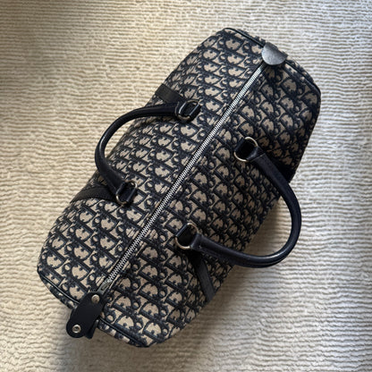 Christian Dior Navy Trotter Large Weekender Boston Bag