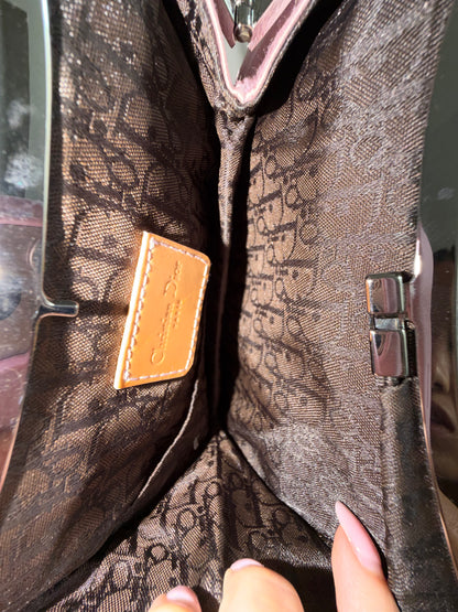 RARE Christian Dior Satin Pink Orange Mini Evening Saddle Bag