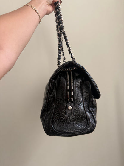 Chanel Black Patent Luxe Ligne Flap Bag