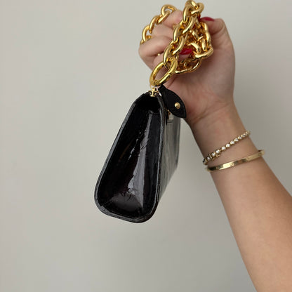 Louis Vuitton Purple Vernis Gold Chain Pochette