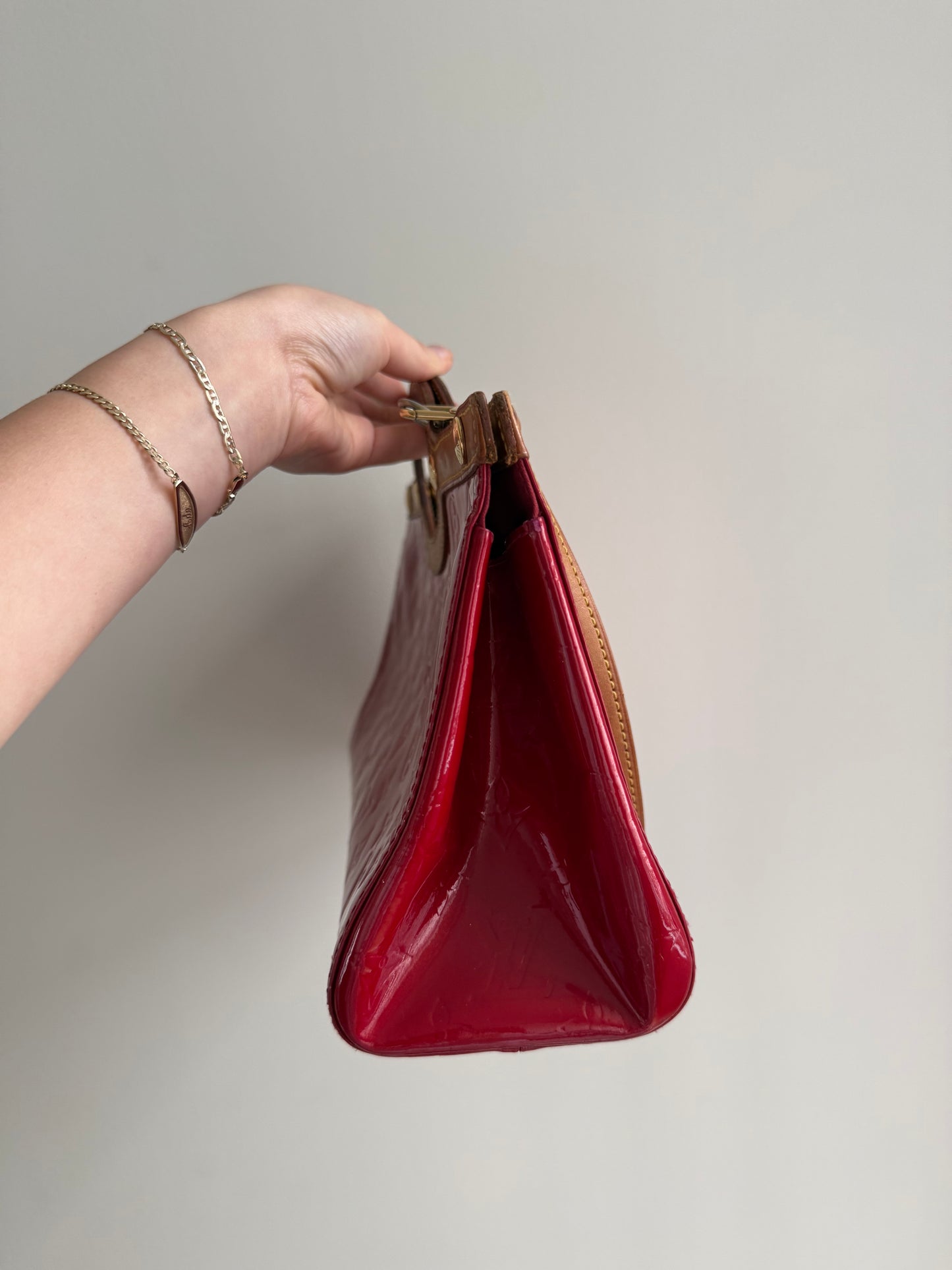 Louis Vuitton Red Vernis Roxbury Drive Bag w/ Strap