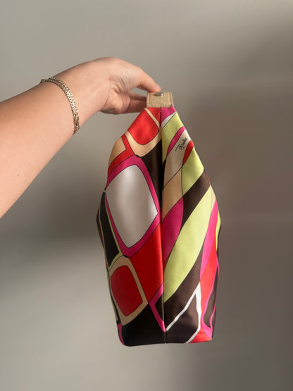 Pucci Satin Multicolor Medium Top Handle Bag
