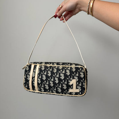 Christian Dior Black Monogram Trotter Shoulder Bag