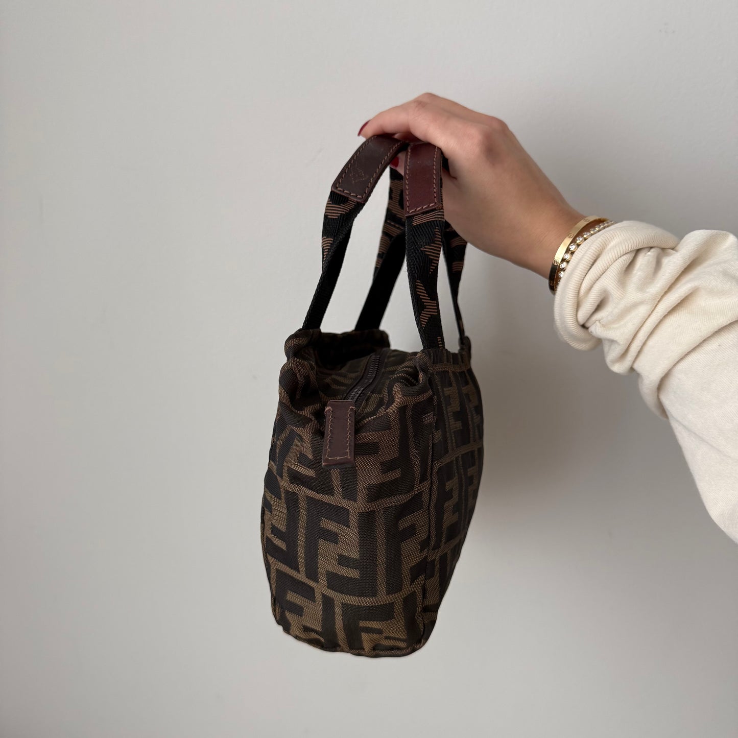Fendi Brown Monogram Top Handle Mini Bag