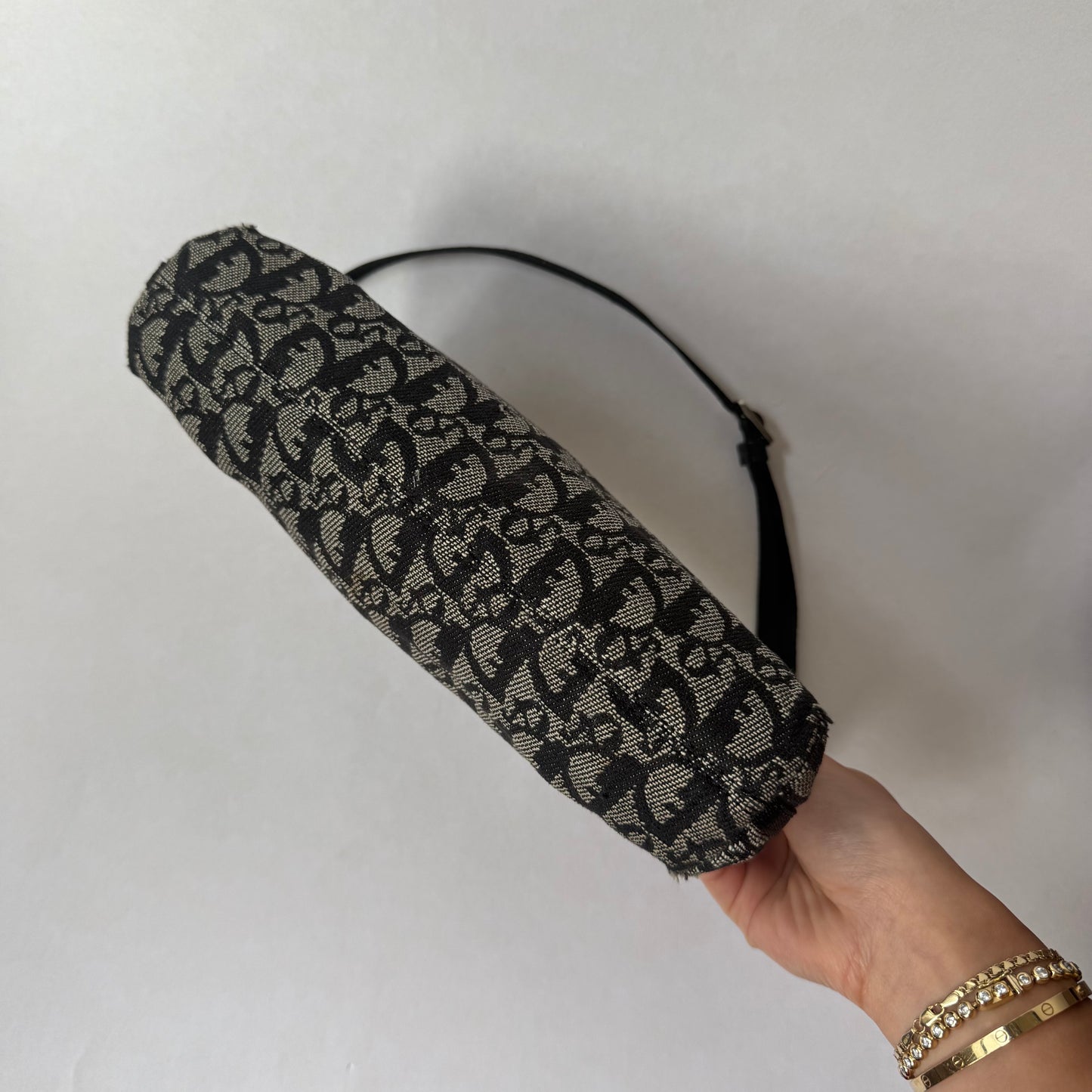 Christian Dior Trotter Black Monogram Shoulder Bag