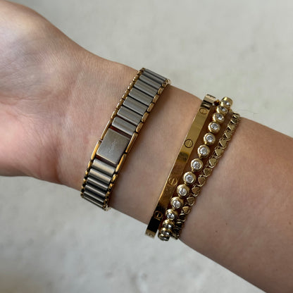 YSL 24mm Two Tone Dainty Script Number Watch