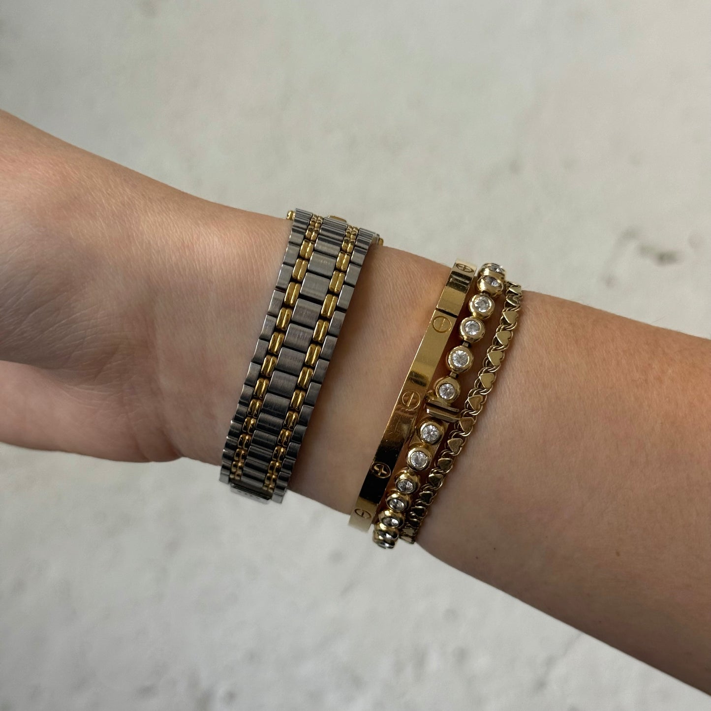 Gucci 24mm White Dial Two Tone Watch