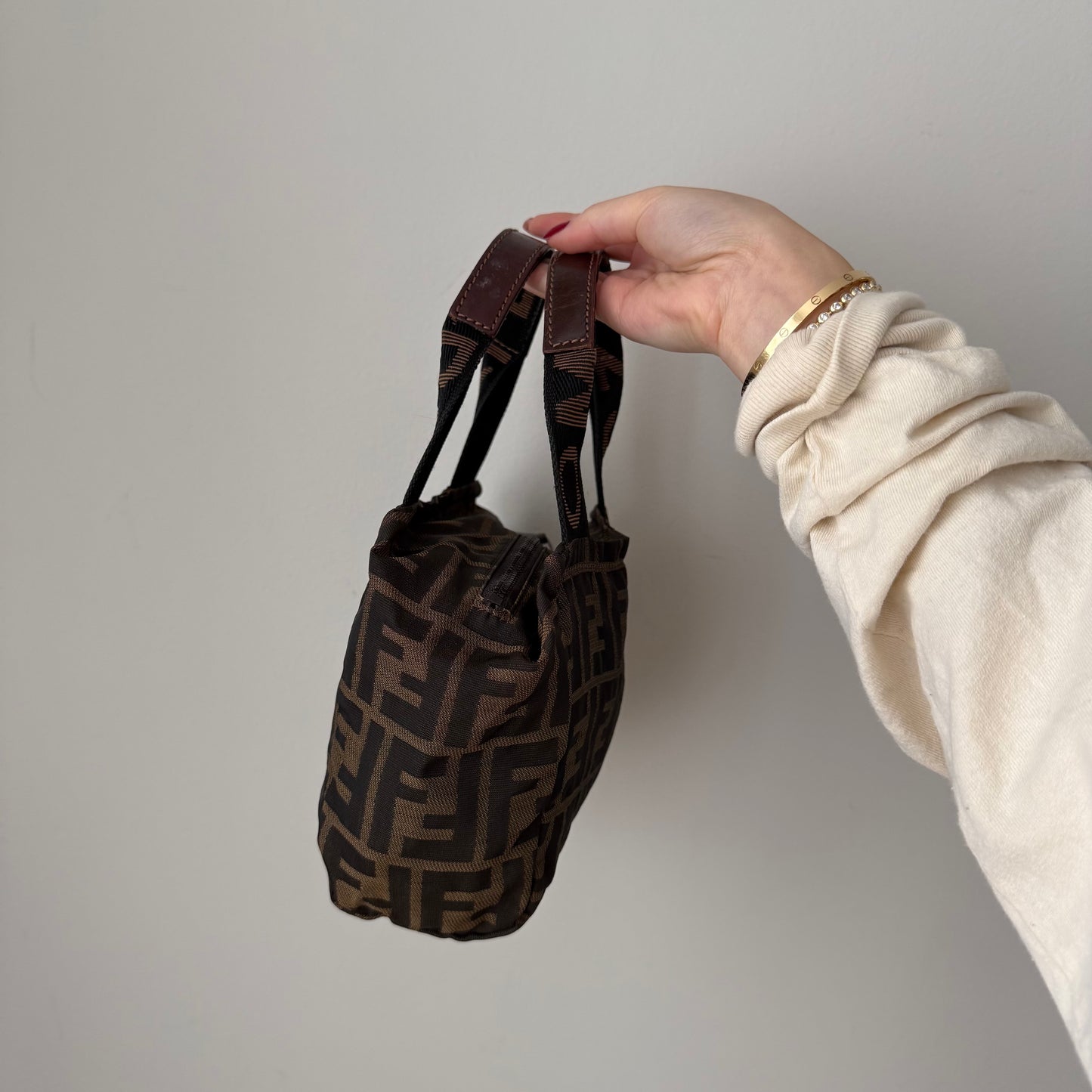 Fendi Brown Monogram Top Handle Mini Bag