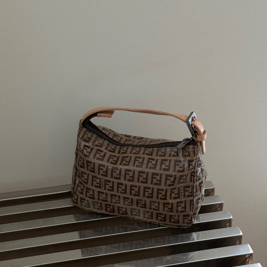 Fendi Brown Zucchino Monogram PVC Top Handle Mini Bag