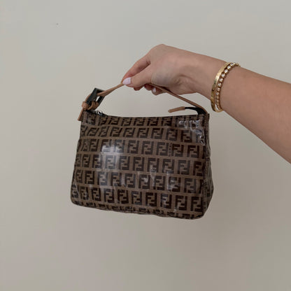 Fendi Brown Zucchino Monogram PVC Top Handle Mini Bag