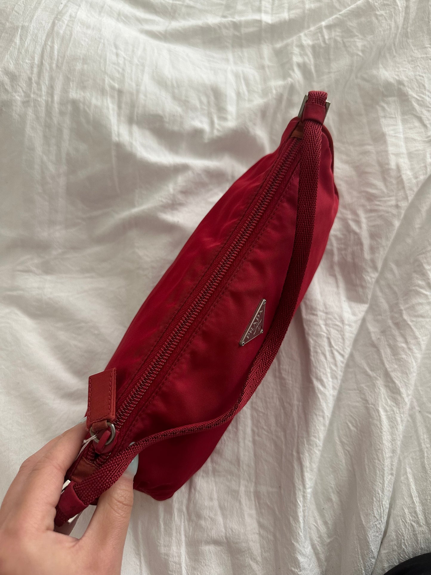 Prada Red Nylon Shoulder Bag