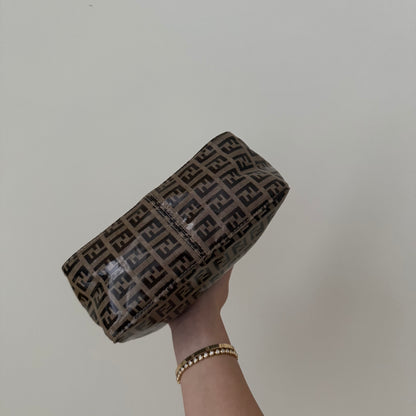 Fendi Brown Zucchino Monogram PVC Top Handle Mini Bag