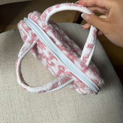 Christian Dior Pink Monogram Terry Cloth Bag