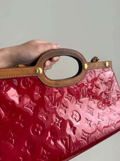 Louis Vuitton Red Vernis Roxbury Drive Bag w/ Strap