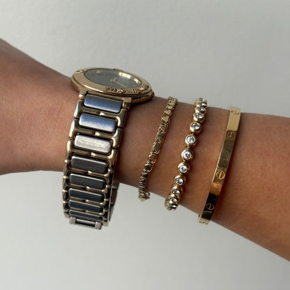 YSL 32mm Black Dial Two Tone Watch