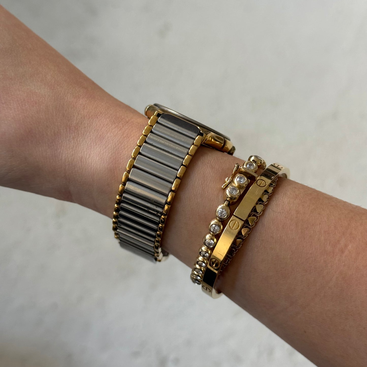 YSL 32mm Two Tone Script Number Watch