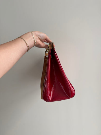 Louis Vuitton Red Vernis Roxbury Drive Bag w/ Strap