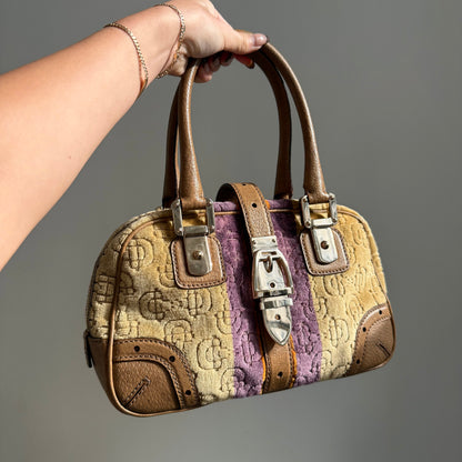 RARE Gucci Velvet Horsebit Buckle Top Handle Bag