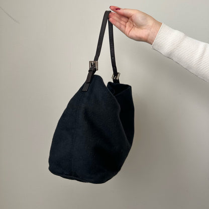 Fendi Wool Black Shoulder Bag