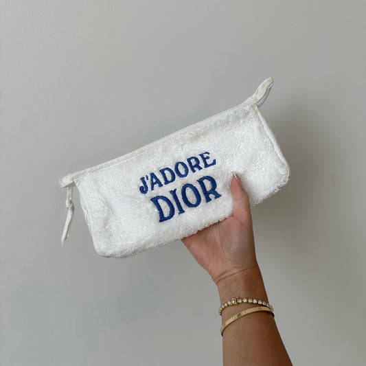 Christian Dior J'Adore Dior White Terry Cosmetic Pouch