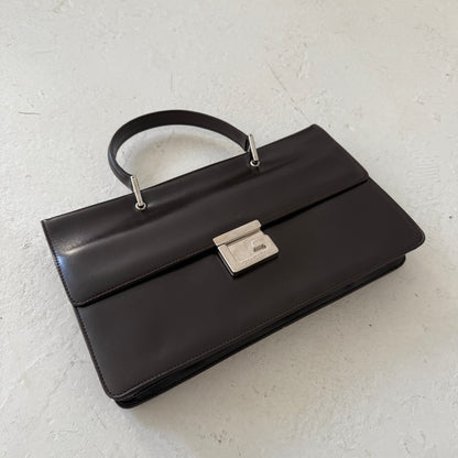 Gucci Tom Ford Era Black Leather G Top Handle Bag