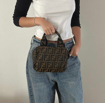 Fendi Brown Monogram Top Handle Mini Bag