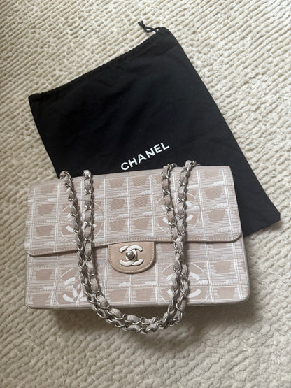 Chanel 2001 Beige Travel Line Flap Bag