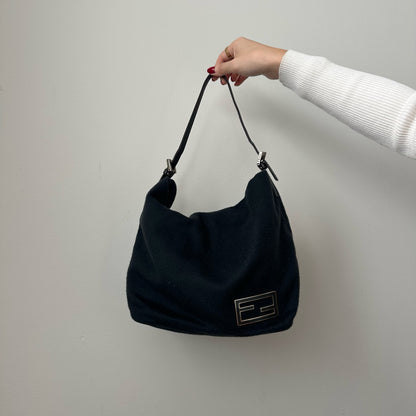Fendi Wool Black Shoulder Bag