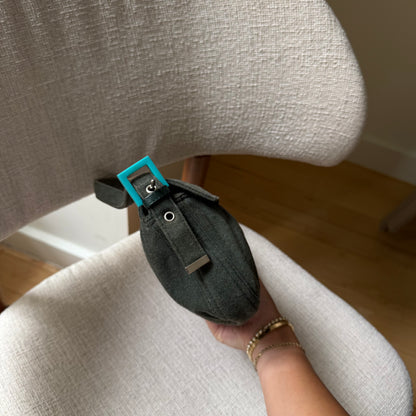 Fendi Turquoise Hardware Jersey Baguette