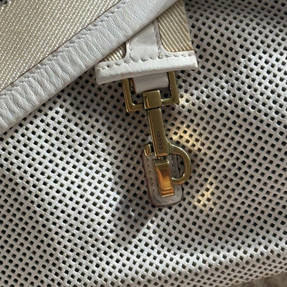 RARE Gucci White Perforated Leather Mesh Shoulder Bag