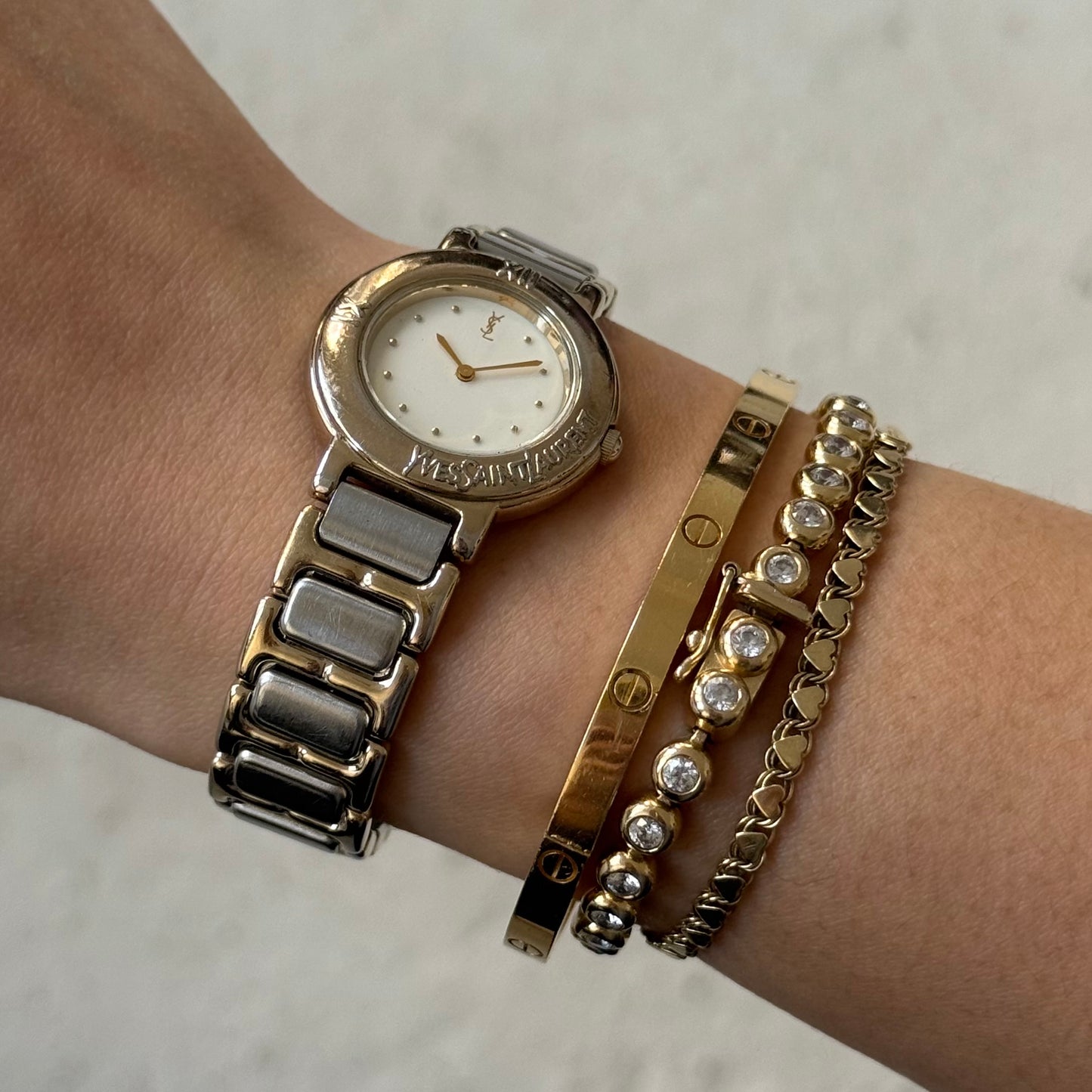 YSL 24mm Two Tone Dainty Watch