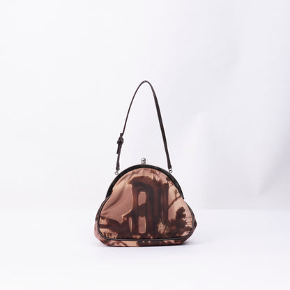 RARE Limited Edition Prada Brown Satin Mini Top Handle Clutch