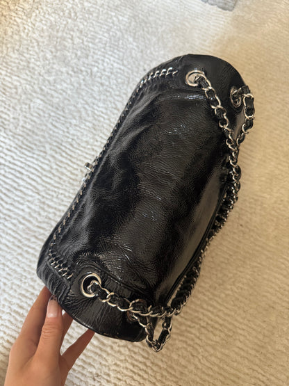 Chanel Black Patent Luxe Ligne Flap Bag