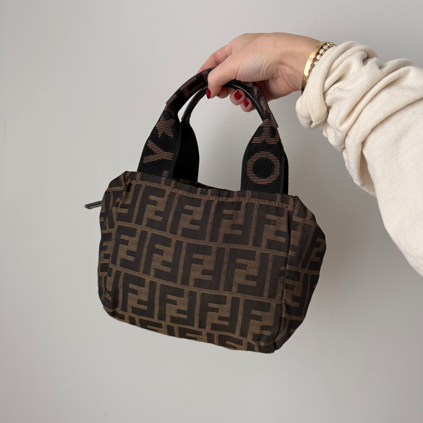 Fendi Brown Monogram Top Handle Mini Bag