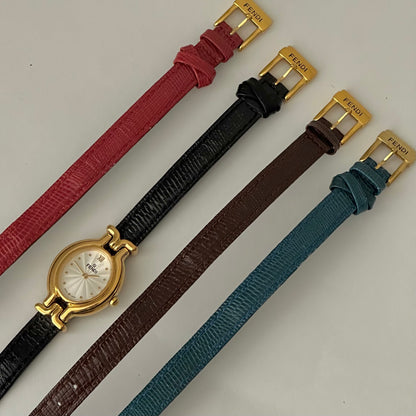 Fendi Interchangeable Leather 4 Band Watch